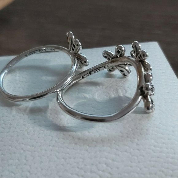 PANDORA Sterling Silver RETIRED DAZZLING DAISIES RING set -SIZE 7 - Picture 3 of 9